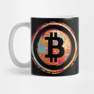 Bitcoin Symbol BTC Ico Aquarell Crypto Mug